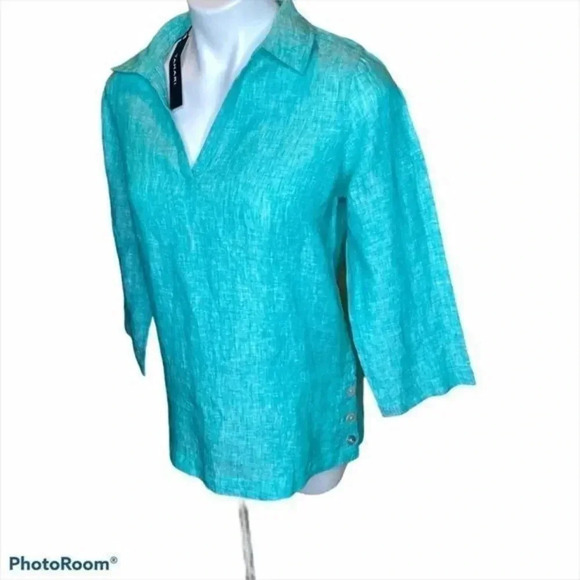 Tahari linen tunic - Picture 2 of 7